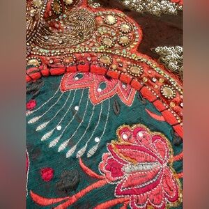 Handmade Indigenous embroidered Patchwork Beaded Indian Kundan hanging Runner